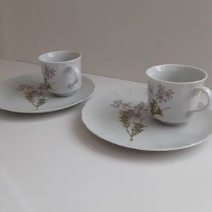 LIMA The Toscany Collection Fine China Japan Set of 2 Cups / Snack Plates 8-1/4"